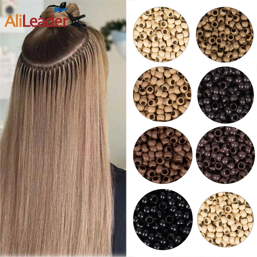 1000Pcs Nano Micro Links Rings Hair Extensions Beads Nano Copper Rings For Human Hair Extension 2.5*1.5*2Mm Nano Hair Ring Beads