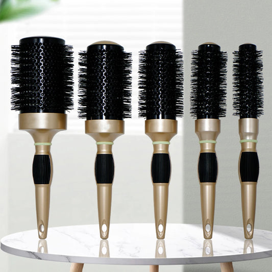 Hair Styling Hair Brush Nylon Comb Thermal Aluminum Tube Round Barrel Hair Comb Professional Salon Hair Brush Hair Rollers Tools