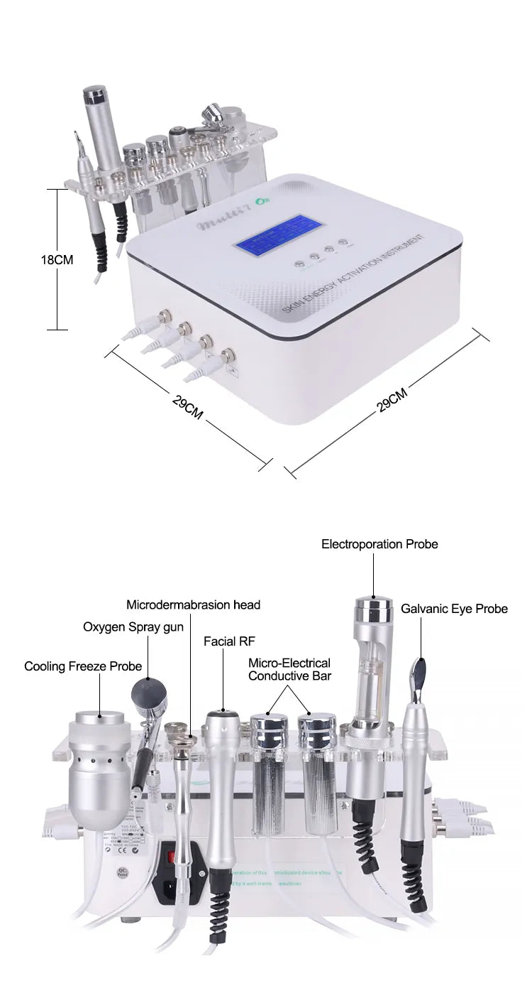 Facial RF Electroporation Mesotherapy Machine No-needle Diamond Meso Microdermabrasion Skin Tightening Rejuvenation RF Ultrasoni