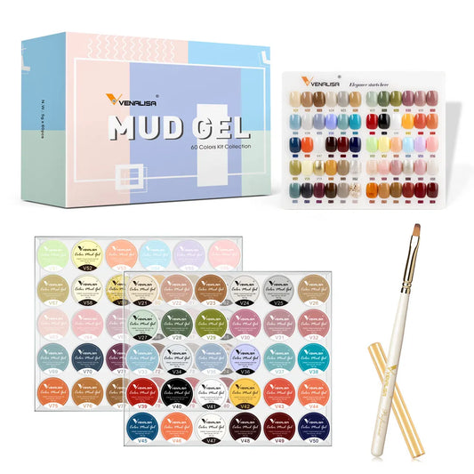 60pcs/kit Venalisa Painting Gel 5ml Pot Full Coverage New Arrival Mud Gel Creamy Gel Solid Color Soak off UV LED Nail Gel Kit