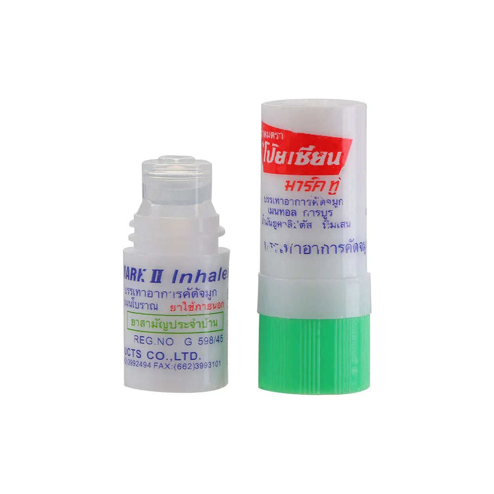 100% New Thailand Nasal Inhaler Poy sian Mark 2 Herbal Nasal Inhaler Poy Sian Stick Mint Cylinder Oil Brancing Breezy Asthma