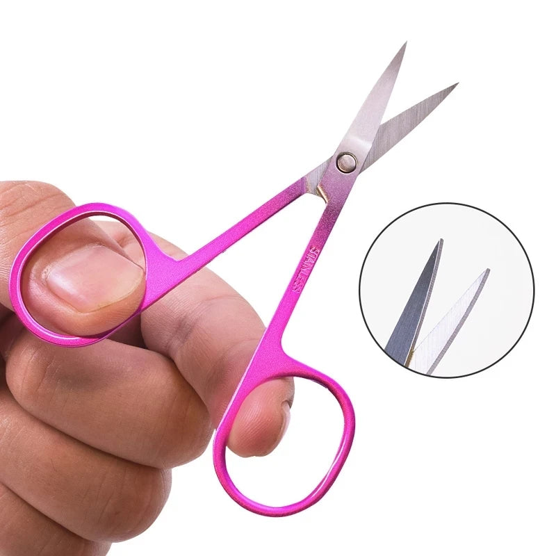 1pcs Stainless Steel Nail Tools Eyebrow Nose Hair Scissors Cutter Manicure Facial Trimming Tweezer Makeup Beauty Tool