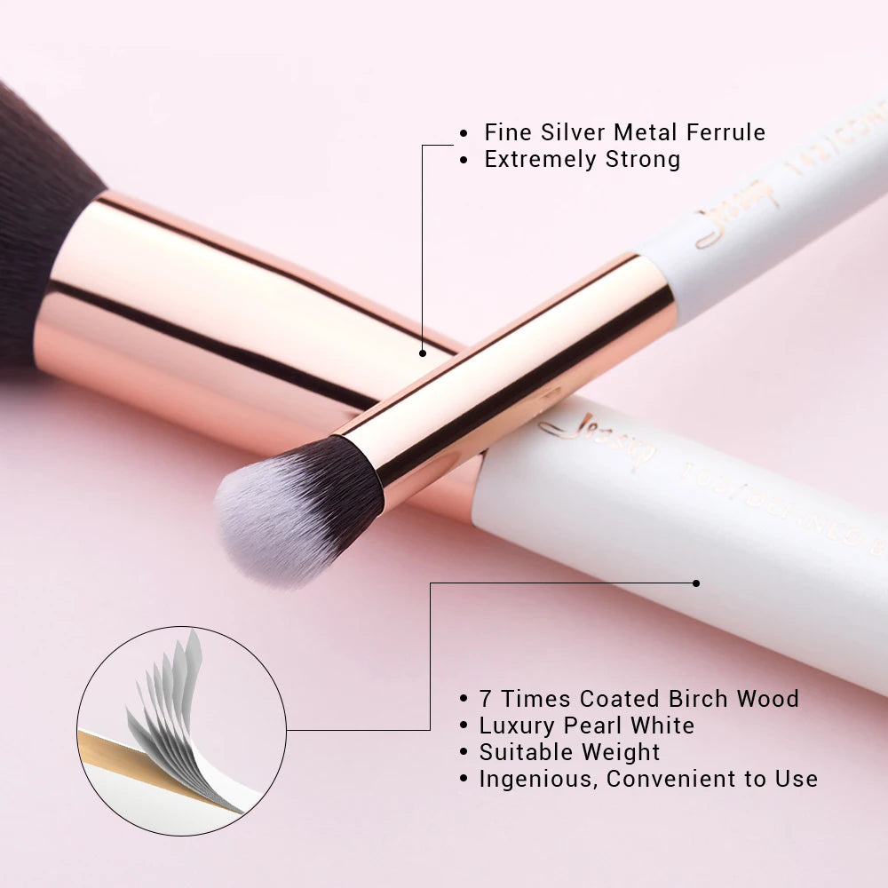 Jessup makeup brushes 20pcs White/Rose Gold brochas maquillaje Dropshipping Foundation Highlighter Blending Brushes T225