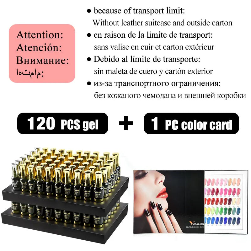 120pcs*12ml Venalisa Gel Polish Set Vernish Color Gel Polish New Fashion Color For Nail Art Design Whole Set Nail Gel Enamel Kit