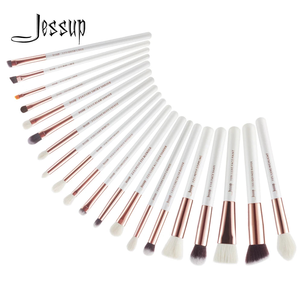 Jessup makeup brushes 20pcs White/Rose Gold brochas maquillaje Dropshipping Foundation Highlighter Blending Brushes T225