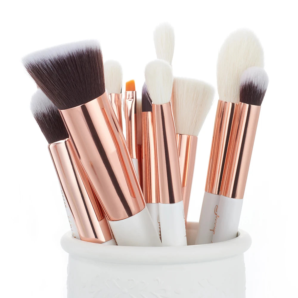 Jessup makeup brushes 20pcs White/Rose Gold brochas maquillaje Dropshipping Foundation Highlighter Blending Brushes T225