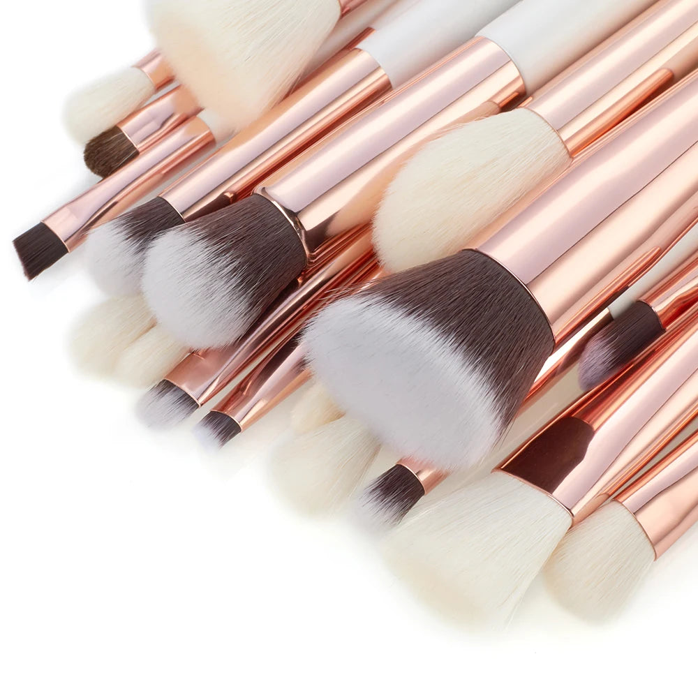 Jessup makeup brushes 20pcs White/Rose Gold brochas maquillaje Dropshipping Foundation Highlighter Blending Brushes T225