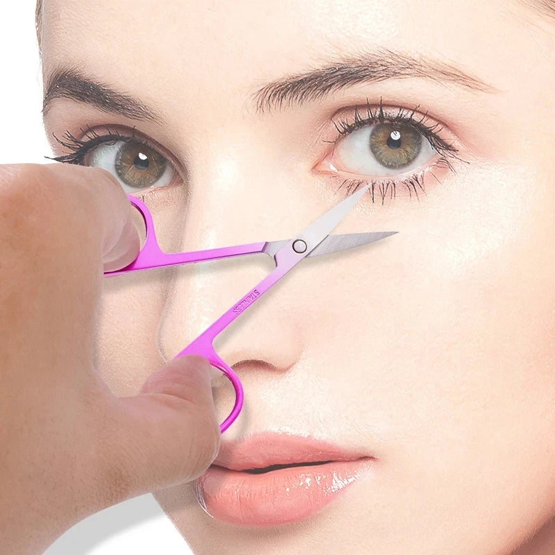 1pcs Stainless Steel Nail Tools Eyebrow Nose Hair Scissors Cutter Manicure Facial Trimming Tweezer Makeup Beauty Tool