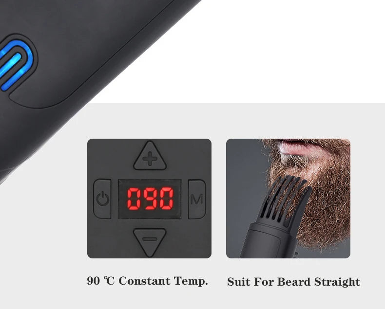 Wireless Beard Straightener Comb for Men Hair Hot Comb Quick Electric Heated Beard Brush Styler Portable Comb Straightener