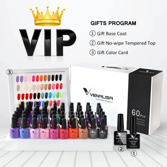 36/65pcs Venalisa Nail Polish Kit VIP Upgraped Gel Lacquer Luxury Color Nail Gel Soak Off UV LED Long Lasting Nail Varnish Set