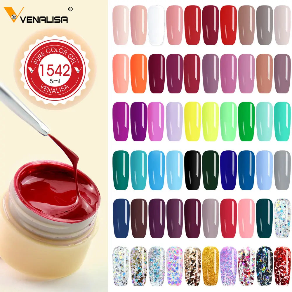 60pcs/kit Venalisa Painting Gel 5ml Pot Full Coverage New Arrival Mud Gel Creamy Gel Solid Color Soak off UV LED Nail Gel Kit