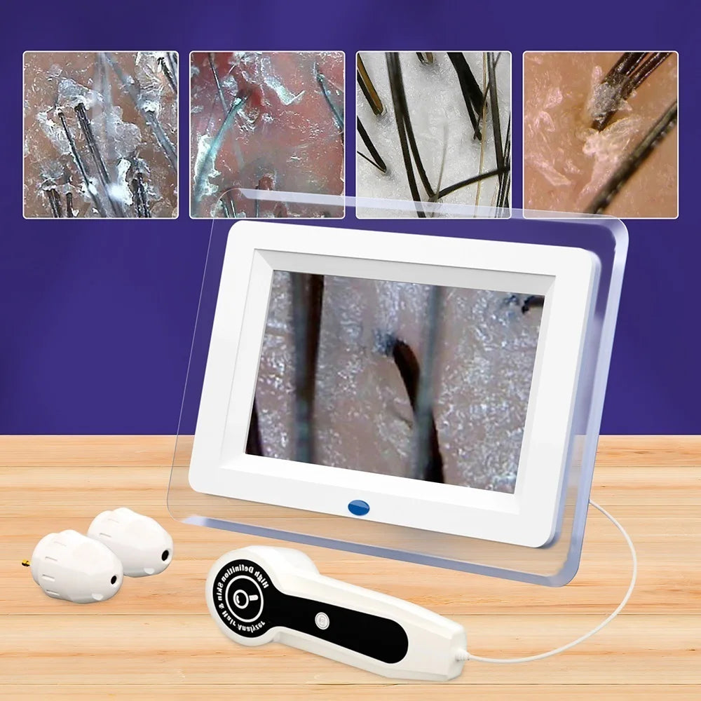 7 inch HD LCD Screen 50X/200X Skin Magnifier Professional Skin Analyzer Pore Microscope Skin Tester Hair Follicle Scalp Detector