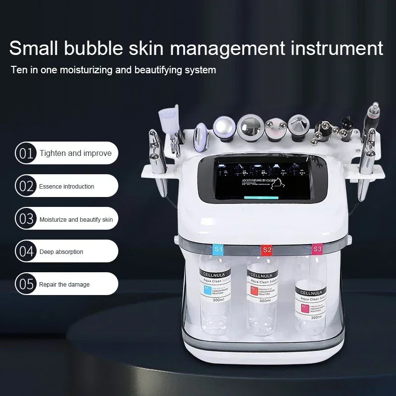 New Arrival! 10 In 1 H2o2 Aqua Peeling Lift Skin Bubble Moisturizer Oxygen Hydrofacial Machine, Skin Care Cleansing Facials