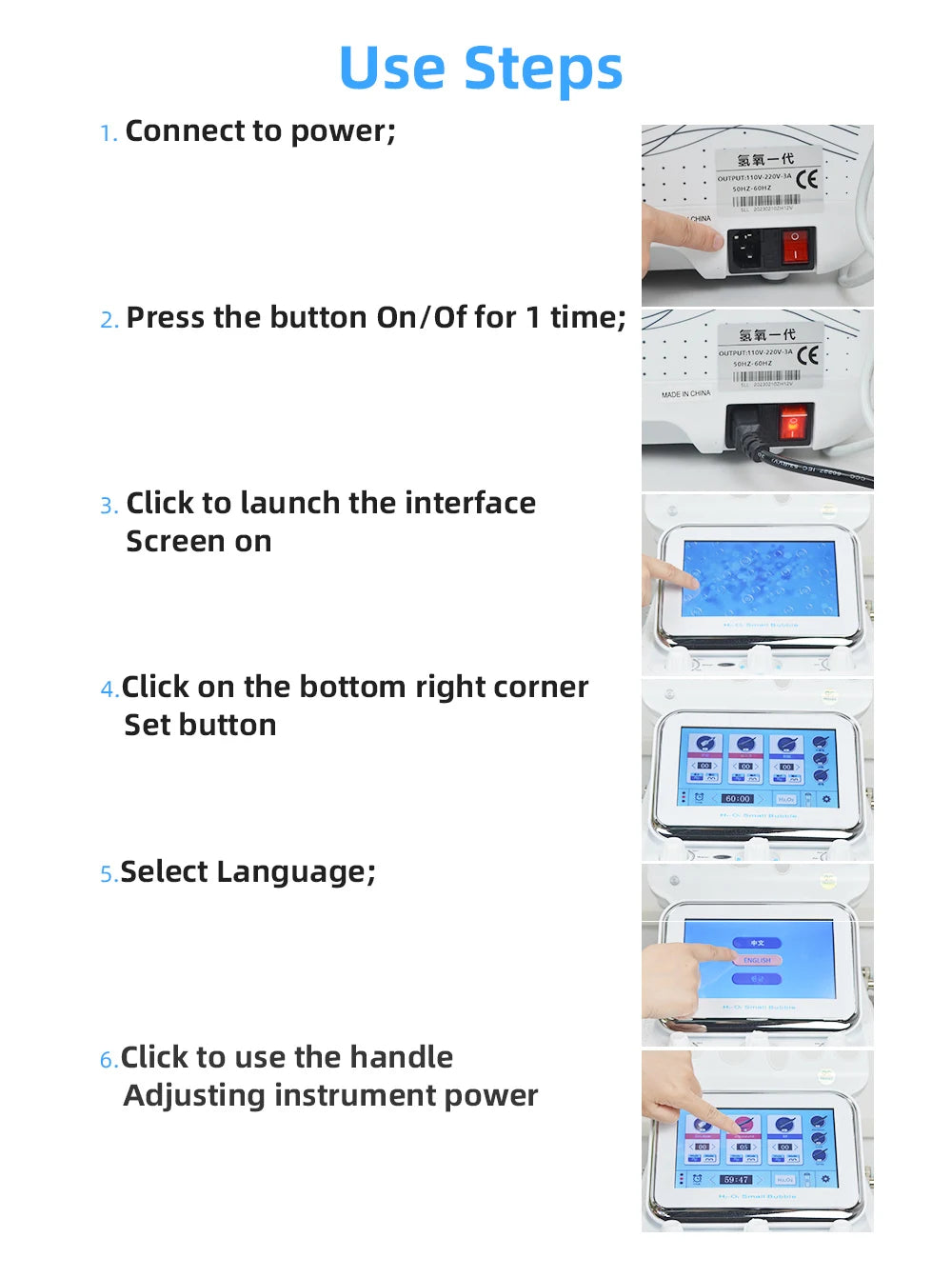 6 in 1 Facial Machine  Hydra Aqua Deep Cleaning Skin Care Device