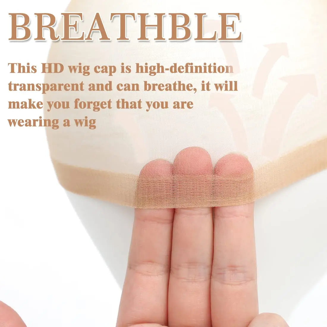 4 pcs HD Wig Cap Elastic Breathable Invisible Wig CapsStretchy Nylon Wig Caps Perfect For Professional Use