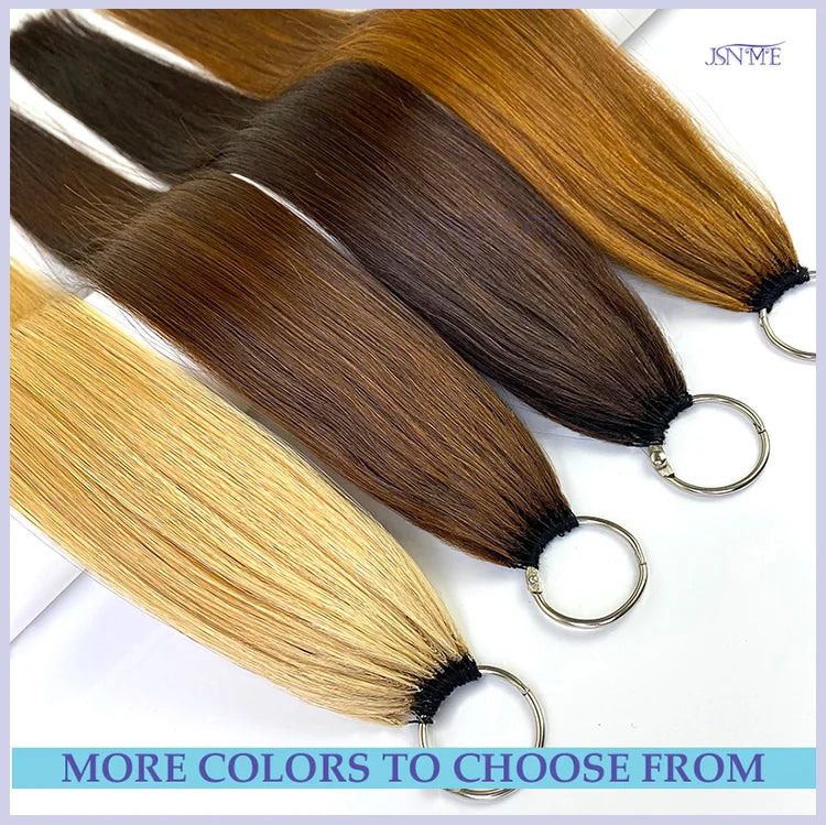 Micro Feather Human Hair Extensions Microloop New 100% Real Natural Human Hair Double Strand 1.6g 14-24 Inch Black Brown Blonde