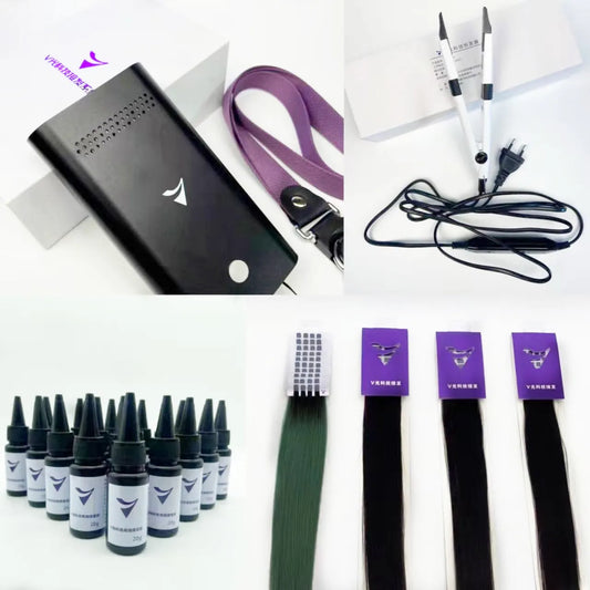 The recommended hair extension tools for ordering are v light hair extension machine,UV hair extension machine