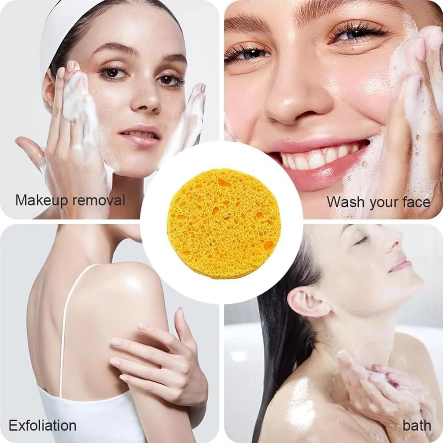 30pcs Natural Wood Pulp Sponge for Washing Facial Cleansing Pad Face Care Cellulose Sponge Puff Cleaner Face Makeup Tools