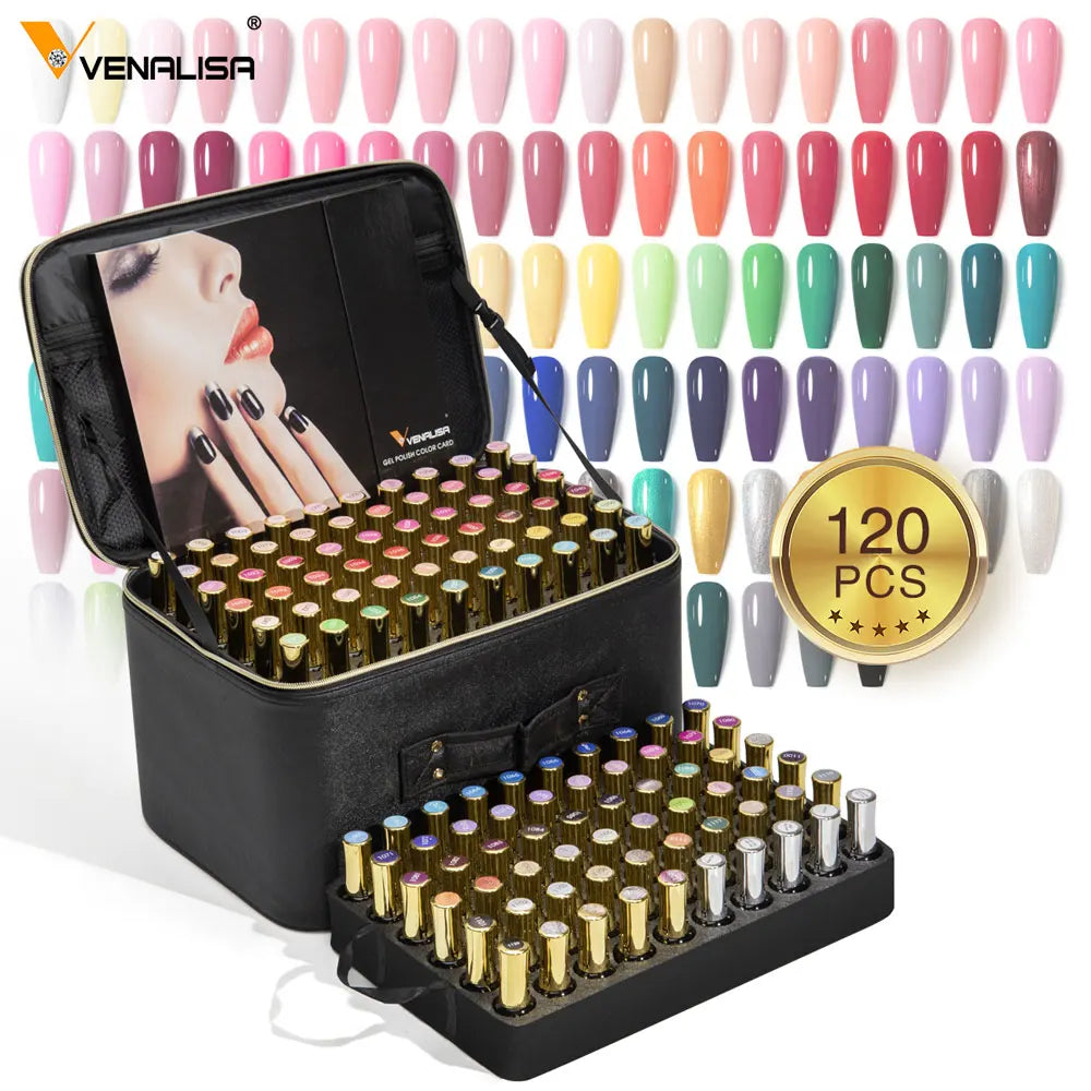 120pcs*12ml Venalisa Gel Polish Set Vernish Color Gel Polish New Fashion Color For Nail Art Design Whole Set Nail Gel Enamel Kit