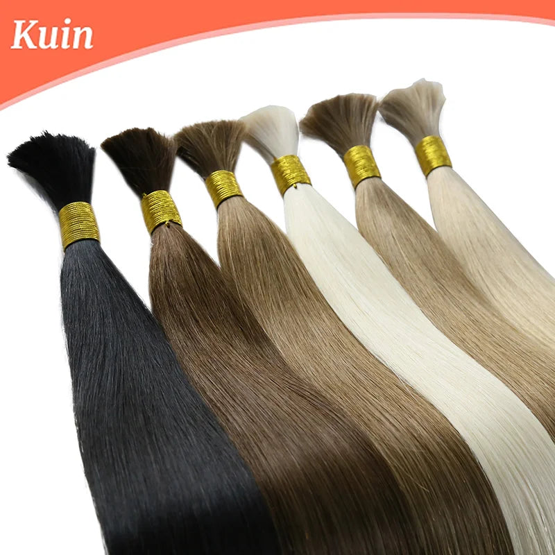 Straight Bulk Human Hair Extensions 12"-26" Brazilian Human Hair For Braiding Bulk Hair No Weft Thick Hair End Braided Hair