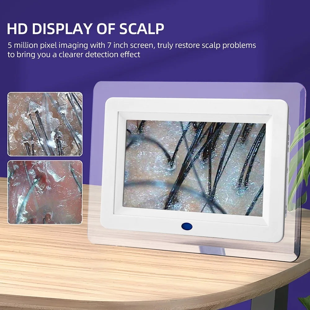 7 inch HD LCD Screen 50X/200X Skin Magnifier Professional Skin Analyzer Pore Microscope Skin Tester Hair Follicle Scalp Detector