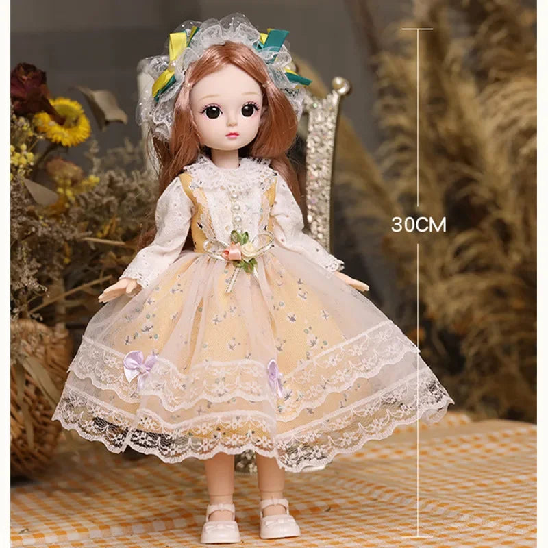 30cm 1/6 BJD Dolls Little Girl Cute Dress Up 21 Removable Joint Doll Princess Fashion DIY Toy Gift Girl