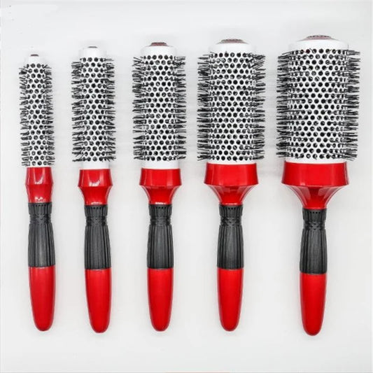 Barrel Hair Brush Straighter Curler Brush Ceramic Round Comb Barber Tool Anti-static Salon Style Cylinder Hairbrush 5 Pc Per Lot