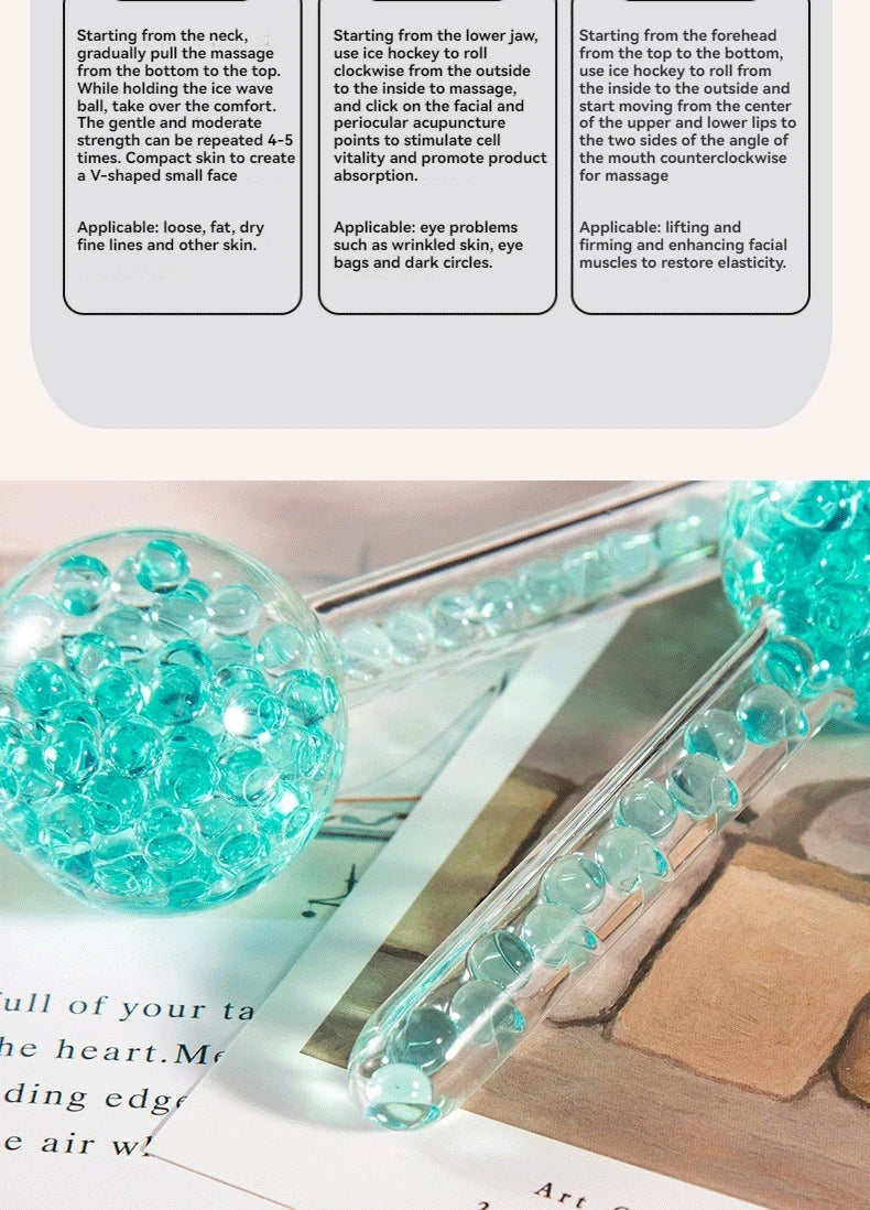 2Pcs Box LCE Globes For Facials Cooling LCE Balls For Face LCE RollerFacial Massager Freezer LCE Globes Tool For Face And Eyes