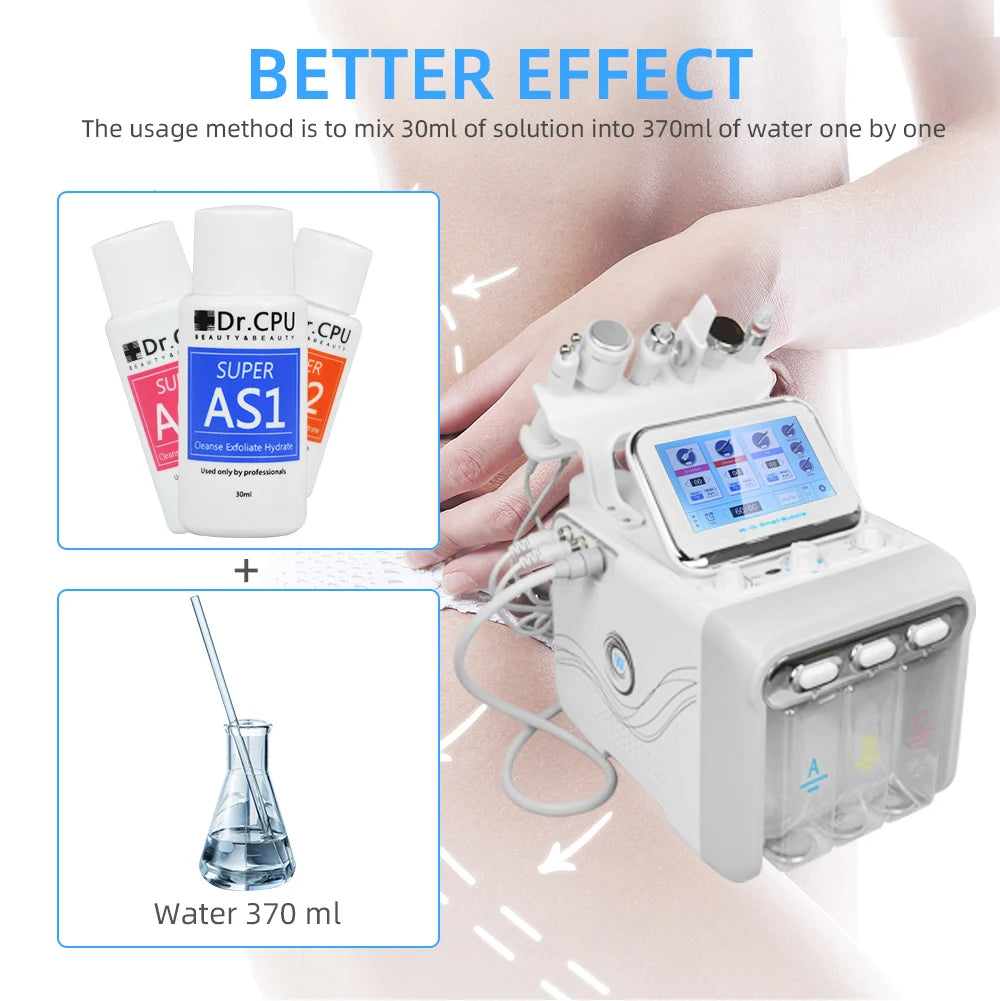 6 in 1 Facial Machine  Hydra Aqua Deep Cleaning Skin Care Device