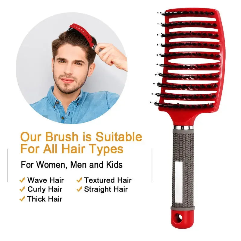 2PC/set  Magic Demelant Brush Bristle Nylon Hair Popbrush Untangle Brush Scalp Massage Comb Salon  Professional hair comb