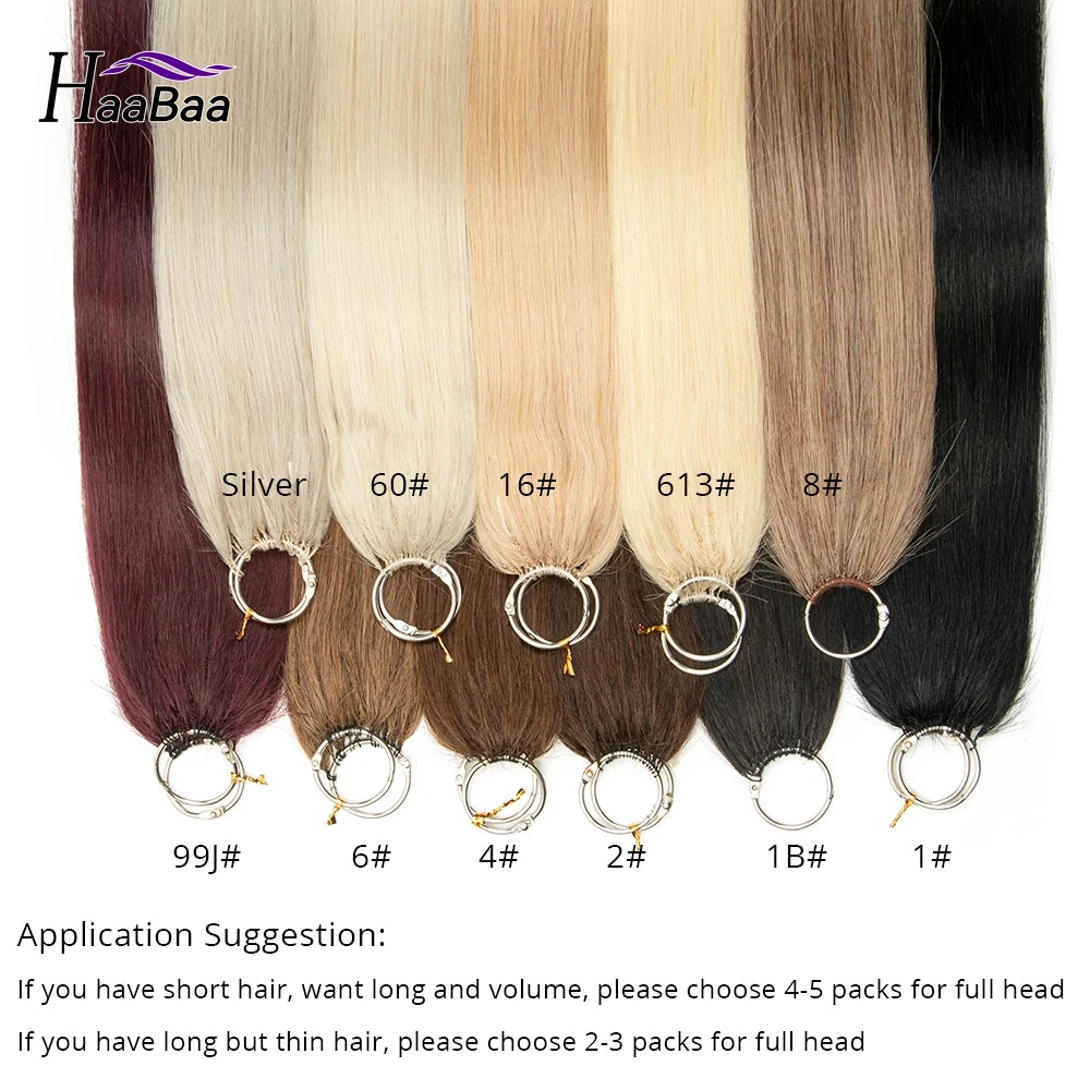 Blonde Feather Hair Extensions Straight Machine Remy Micro Knotted Human Hair Extension 16"-22" 40pcs/pack Feather Line Hair