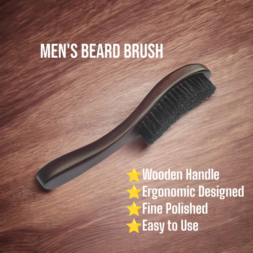 Gracemen Wood Handle Boar Bristle Beard Brush Shaving Tool Hair Brush Wooden Curved Men Beard Shaving Brush Hair Stylist Comb