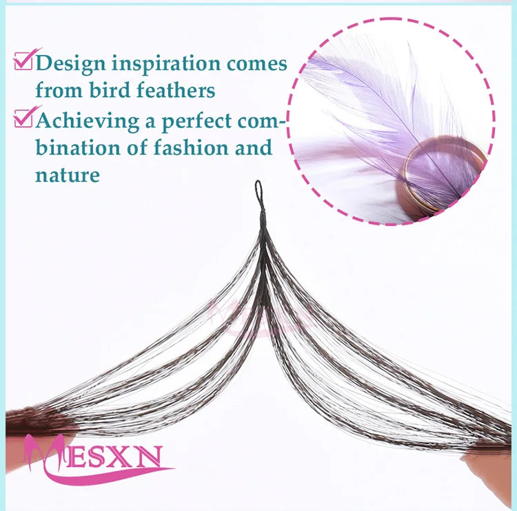 MESXN Third  Feather New hair extensions Straight Natural Real Human Hair Microring Hair Extensions  Brown Blonde  for salon