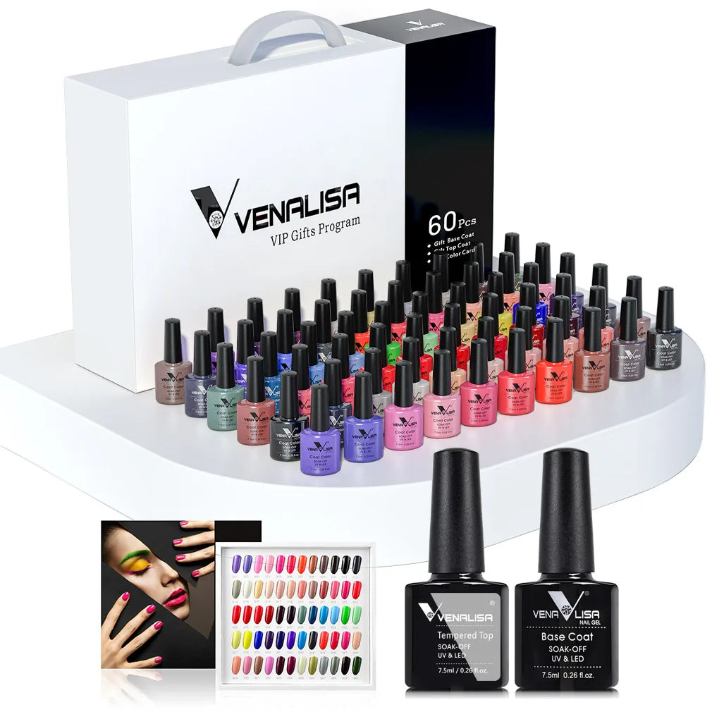 1 Set VENALISA VIP Kit Gel Nail Polish VIP4 Hema Free Gel Lacquer New Learner Wholeset Nail Manicure Soak off UV LED Gel Varnish