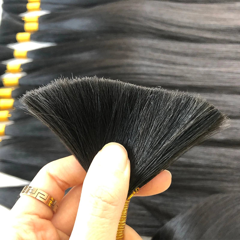 Straight Bulk Human Hair Extensions 12"-26" Brazilian Human Hair For Braiding Bulk Hair No Weft Thick Hair End Braided Hair