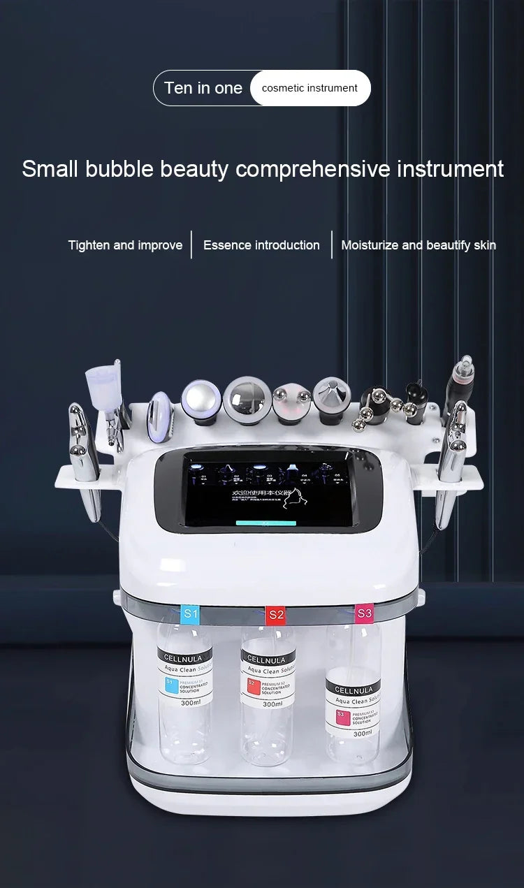 New Arrival! 10 In 1 H2o2 Aqua Peeling Lift Skin Bubble Moisturizer Oxygen Hydrofacial Machine, Skin Care Cleansing Facials