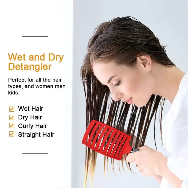 2PC/set  Magic Demelant Brush Bristle Nylon Hair Popbrush Untangle Brush Scalp Massage Comb Salon  Professional hair comb