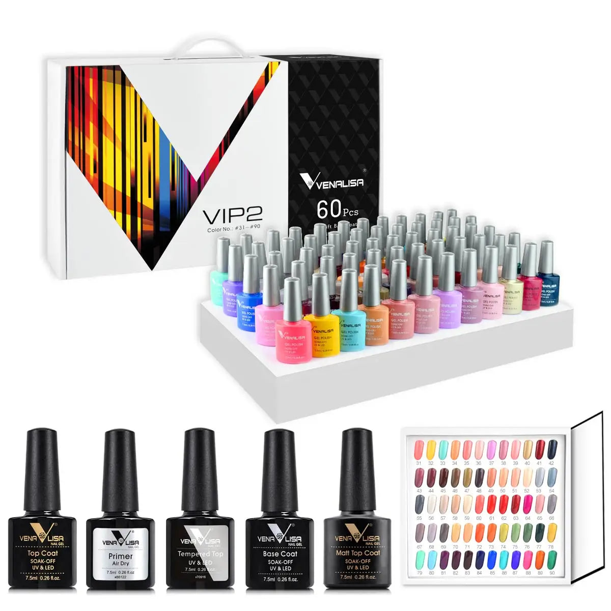 1 Set VENALISA VIP Kit Gel Nail Polish VIP4 Hema Free Gel Lacquer New Learner Wholeset Nail Manicure Soak off UV LED Gel Varnish