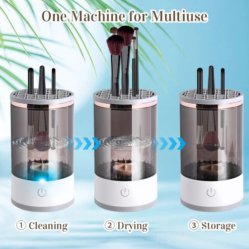 3 In 1 Electric Makeup Brush Cleaner Makeup Brushes Drying Rack Brush Holder Stand Tool Automatic Make Up Brush Cleaner Machine