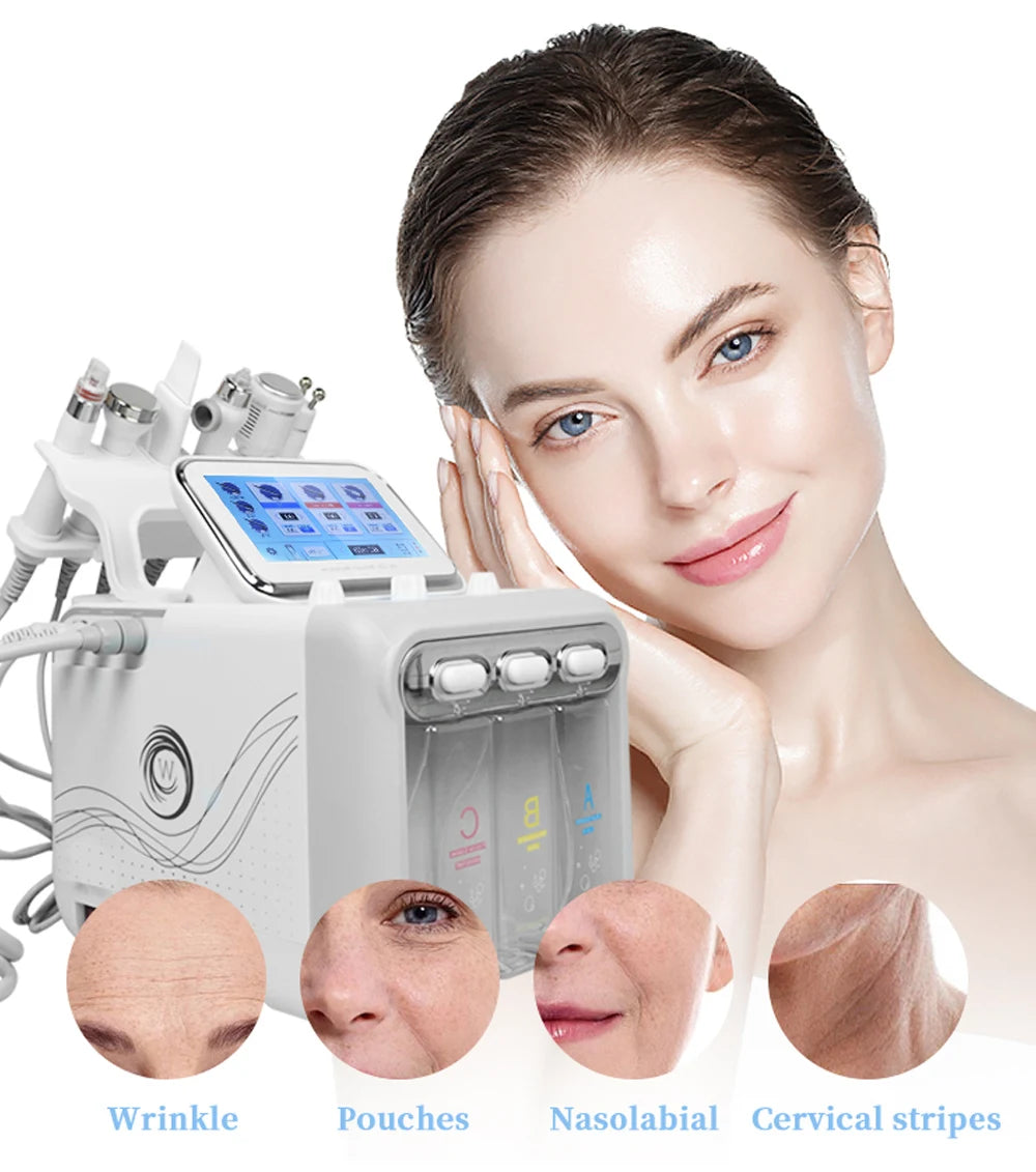 6 in 1 Facial Machine  Hydra Aqua Deep Cleaning Skin Care Device