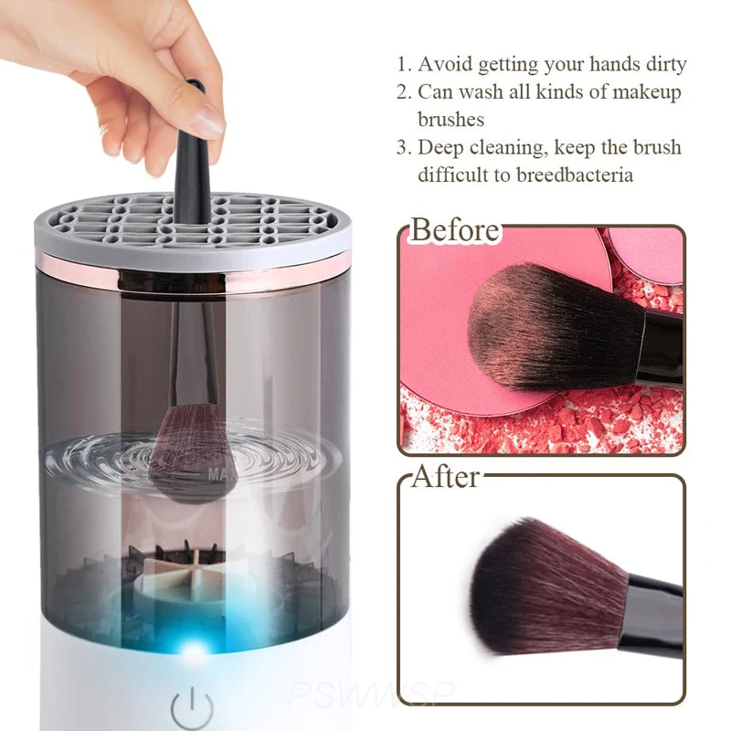 3 In 1 Electric Makeup Brush Cleaner Makeup Brushes Drying Rack Brush Holder Stand Tool Automatic Make Up Brush Cleaner Machine