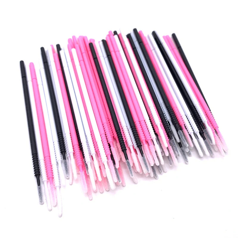 100pcs Bendable Micro Brushes Disposable Microbrush Applicators Eyelash Extensions Glue Cleaning Brush for Lash Extension