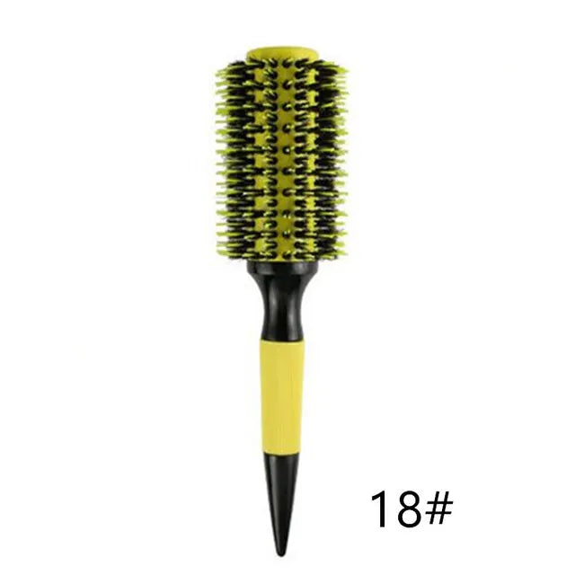 1/6PCS Professional Round Hair Comb Nylon Bristle Aluminum Tube Ion Hair Brush Home Barbershop Styling Tools Rolling Comb