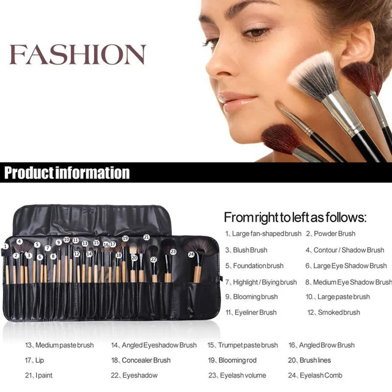 Super Bigs. Gift Bag Of  24 pcs Makeup Brush Sets Professional Cosmetics Brushes Eyebrow Powder Foundation Shadows Pinceaux Make Up Tools