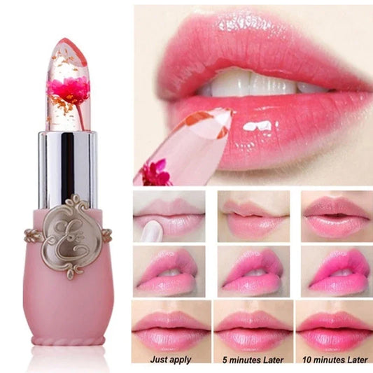 6 Colors Flower Transparent Lipstick Lasting Moisturizer Crystal Jelly Lipsticks Temperature Color Changing Lip Balm Lips Care