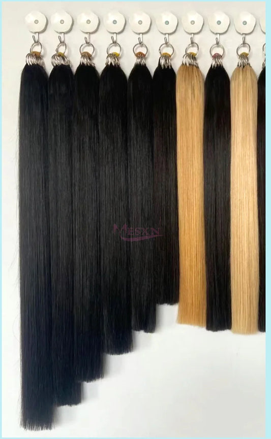 MESXN High quality Feather New hair extensions Straight Natural Real Human Microring Hair Extensions Brown Blonde 613Color