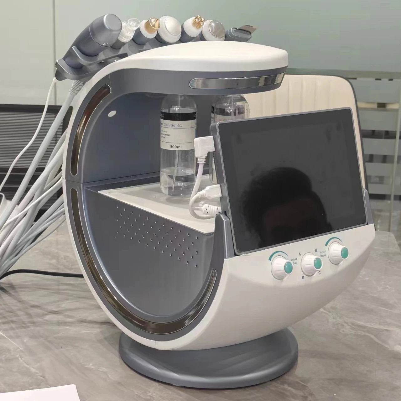 2024 Ultrasound Skin Care Cryotherapy Microdermabrasion Machine Ice Blue Magic Mirror Skin Analyzer Oxygene Hydro facial Machine