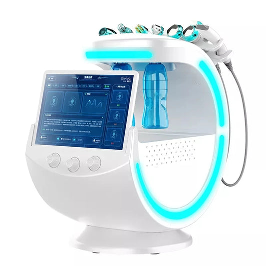 2024 7 in 1 Smart Ice Blue Analyzer Multifunction Facial Machine Diamond Hydra Dermabrasion Facial Aquafacial