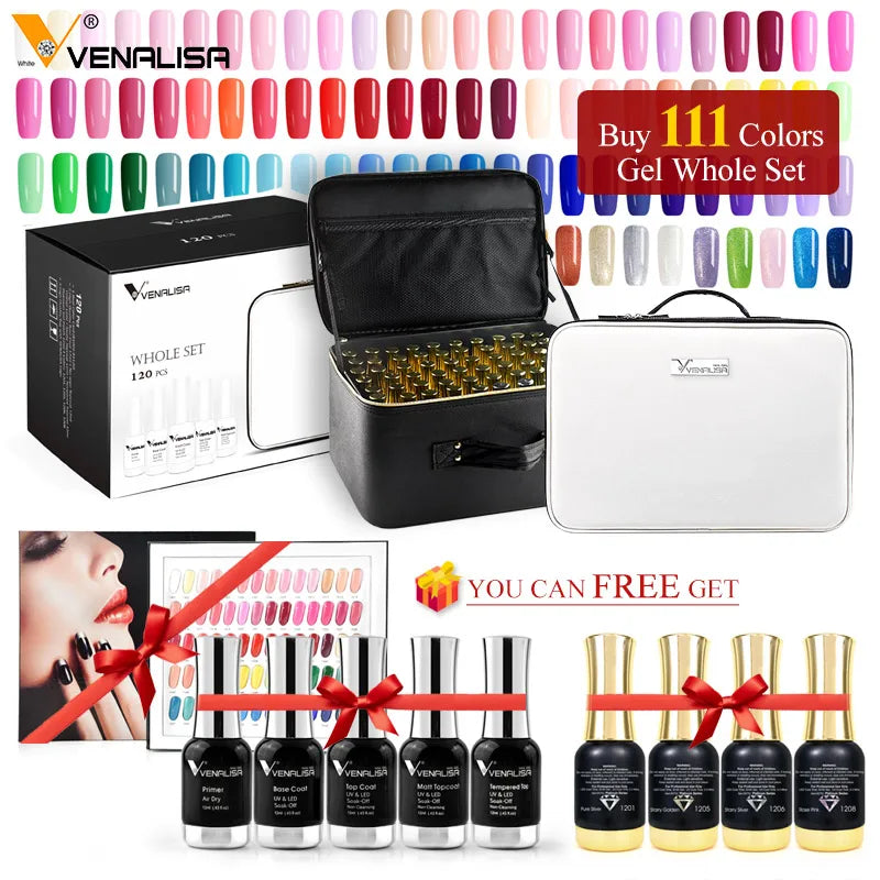 120pcs*12ml Venalisa Gel Polish Set Vernish Color Gel Polish New Fashion Color For Nail Art Design Whole Set Nail Gel Enamel Kit