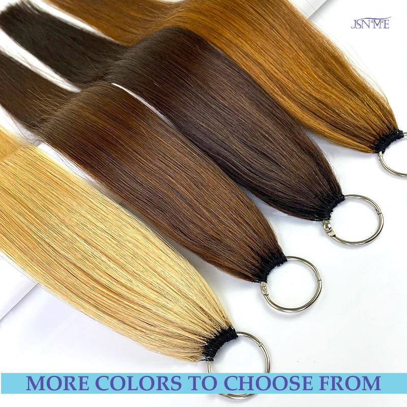 JSNME Micro Feather New hair extensions 100% Real Natural Human Hair Comfort Invisible 14-28 inch Black Brown Blonde 613 color